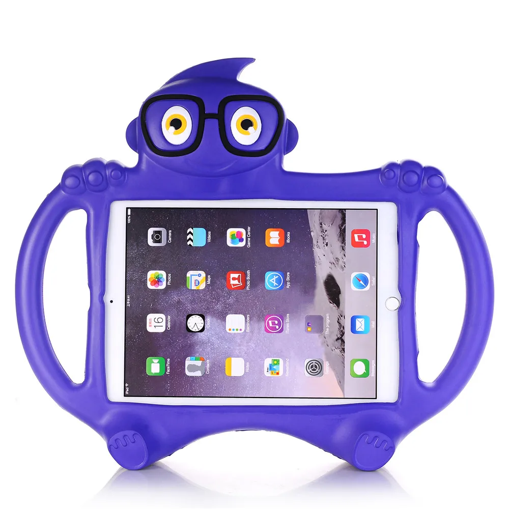 Фиолетовый Чехол для iPad 2/3/4 iPad Mini, детская стильная футболка с изображением персонажей видеоигр моющиеся противоударный Ручка Стенд защитный чехол для планшета для iPad 9,7 дюймов - Цвет: Фиолетовый