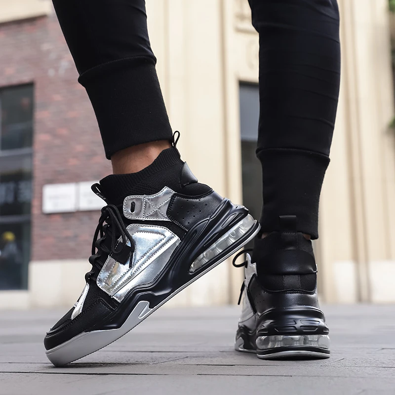Boy Gold Silver Boots New Stylish Platform Flat Shoes Luxury Brand Sport Skateboarding Shoes for Men Trend Athletic Shoes Men