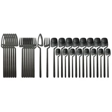 32 Uds negro mate cubiertos cuchillo tenedor cuchara para cenas vajilla de acero inoxidable 304 de la vajilla de la barra del Partido de la cubiertos juego de platería
