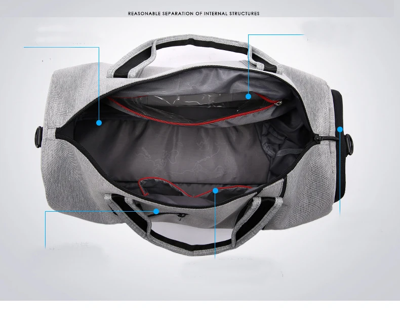 SIXRAYS Garment Travel Bag with Shoulder Strap Duffel Bag Carry on Hanging Suitcase Clothing Business Bag Multiple Pockets