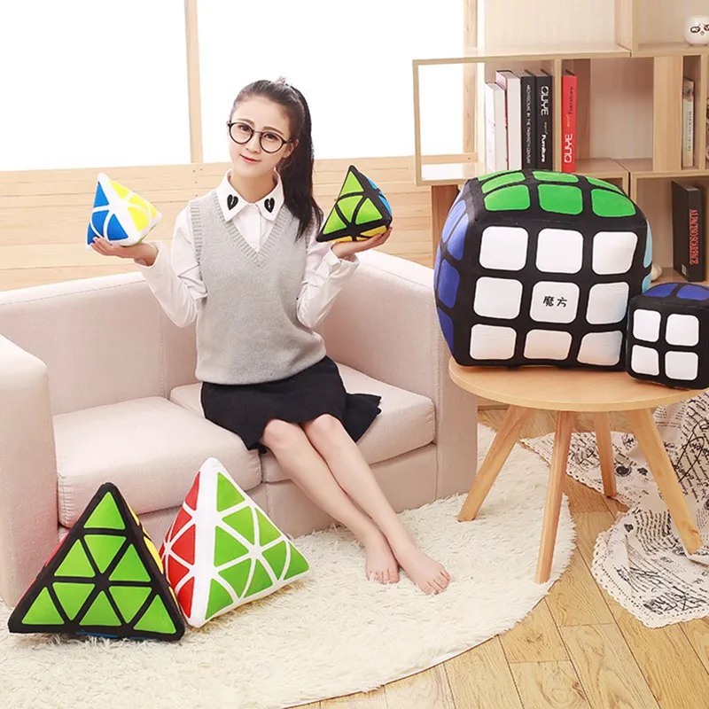 

Hot Selling Rubik's Cube Doll Pillow Creative Plush Toy Doll-Processing Customizable Logo Recruit Agents