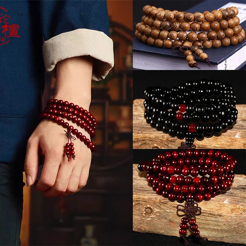 1Pcs 6mm Natural Sandalwood Buddhist Buddha Meditation Wood Prayer Bead Mala Bracelet Bangles Women Men Jewelry Bijoux sandalwood bracelet prayer beads