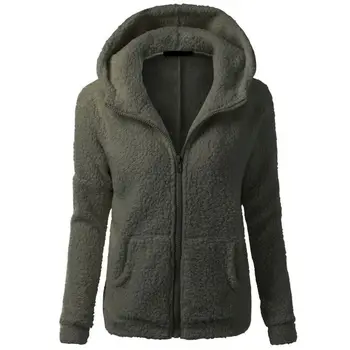 

Women Autumn Winter Fleece Jackets Fashion Casual Hooded Sweaters Warm Soft Coats Sweatshirts