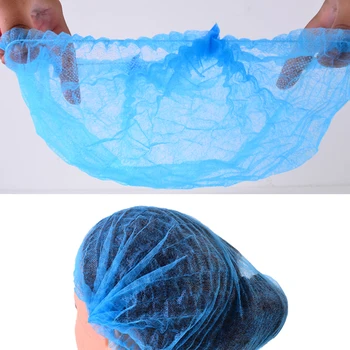 

100pcs Non-woven Disposable Shower Caps Dust Hat Women Men Bath Caps Spa Beauty Salon Bathroom Bonnets Hotel Hair Caps