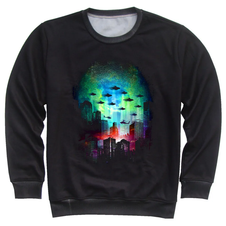 4-13 Years Old Children Black 3D Hoodies Galaxy UFO Cat Tiger Bear Animal Print Boys Girls Sweatshirts Spring Kids Pullover - Цвет: as picture show-217