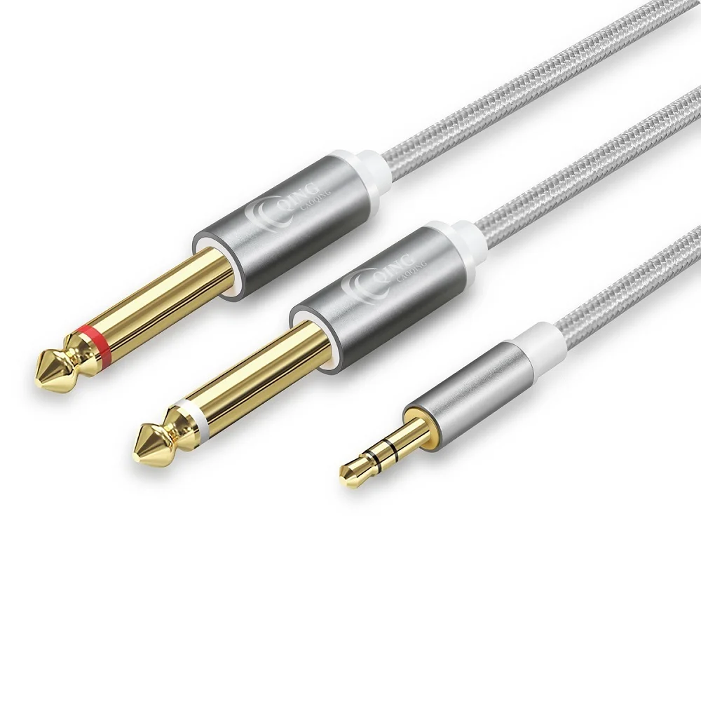 

Jack Cable 3.5mm to Double 6.35mm Aux Cable 2mono 6.5 Jack to 3.5 Male Digital Interface Instrument Cable for Mixer Guitar