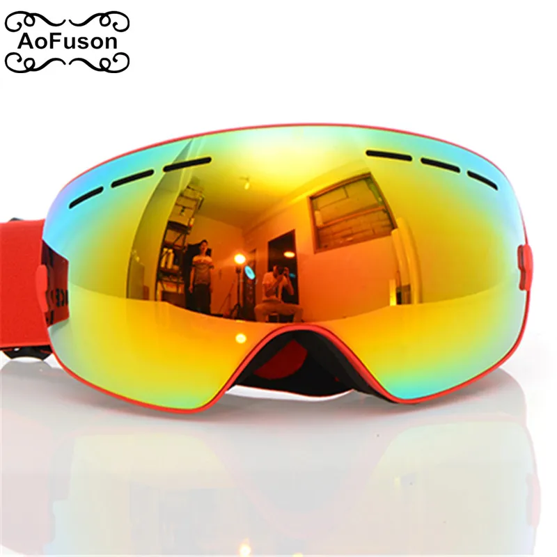 Brand ski snowboard goggles with case high-quality double layers anti-fog lens big vision mask glasses skiing snow goggles Brand ski snowboard goggles with case high-quality double layers anti-fog lens big vision mask glasses skiing snow goggles