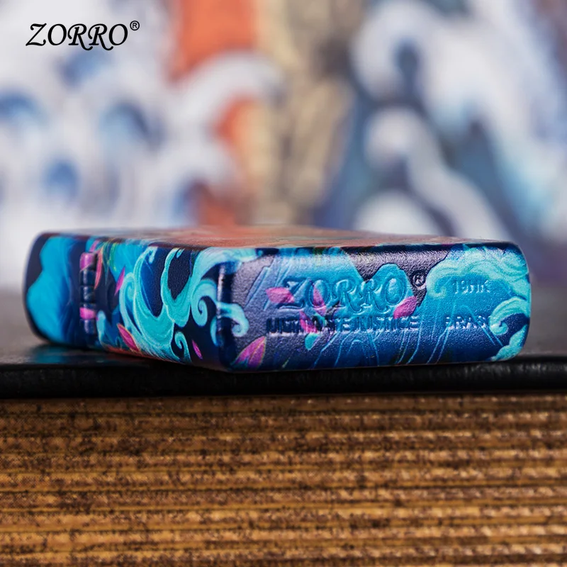 Zorro kerosene lighter creative wind proof personality transfer Koi Guochao kerosene lighter birthday gift boyfriend