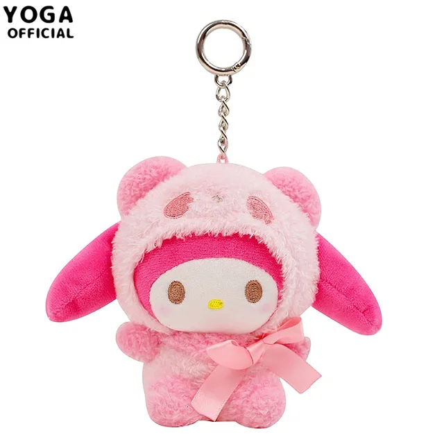 10cm Kawaii Kuromi My Melody Cinnamoroll PC Dog Kitty Series Anime Stuffed Animals Plushie Pendant Keychain Plush toys 2