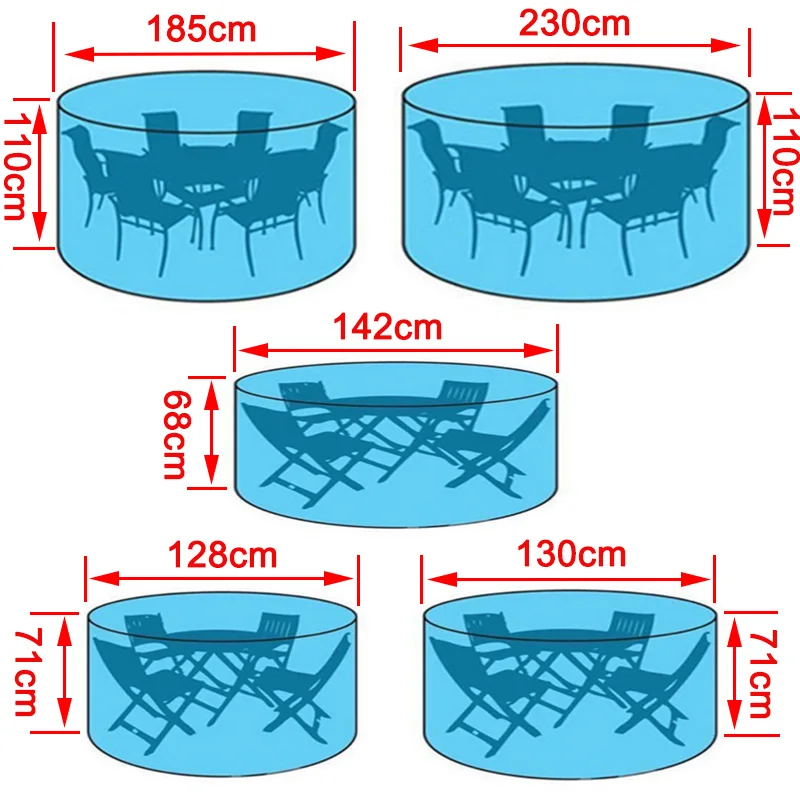 Круглая садовая мебель водонепроницаемый чехол от дождя Оксфорд диван Защита сада патио Дождь Снег стул пыленепроницаемые чехлы