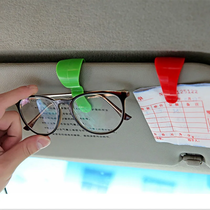 2 Pcs Auto Car Vehicle Parking Visor Sunglasses Glasses Card Pen Holder Ticket Permit Holder Clip Fastener Sticker