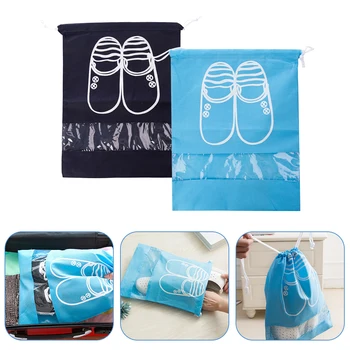 

Foldable Waterproof Shoes Bag Travel Portable Shoe Storage Bag Sneaker Pocket Tote Drawstring Bags Non-Woven Organizers