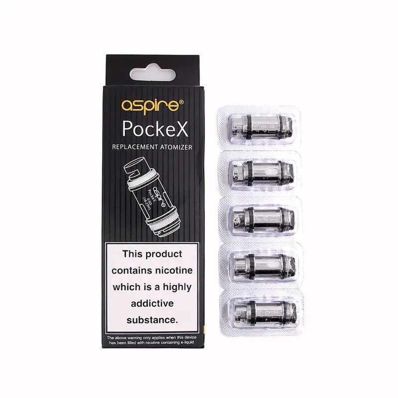 Aspire pockex катушки(коробка 5) Подлинная Замена 0,6 Ом/1,2 Ом картриджи