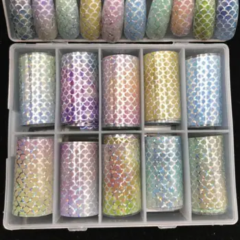 

Luxury logo nail foil 1 box (10 rolls 4x50cm/roll) Sally snake leopard brand designer logo foil for nails art