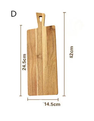 Акации деревянные разделочные доски с ручкой эко натурального дерева доска дощечка для пиццы фрукты плиты Разделочные Блоки - Цвет: D