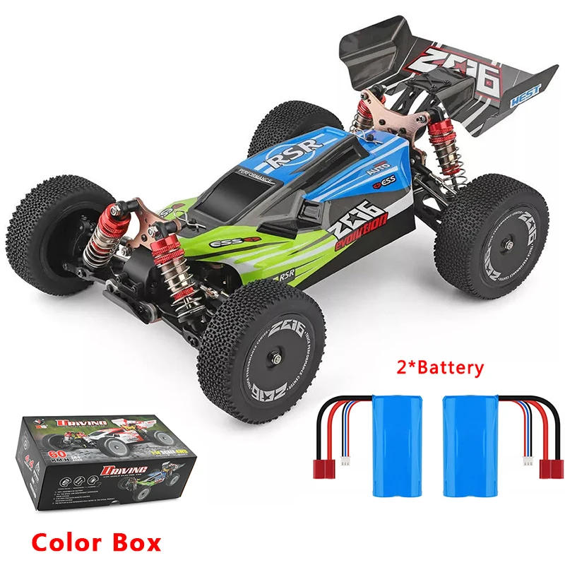 WLtoys 1/14 144001 RTR 2,4 GHz RC автомобиль масштаб Дрифт гоночный автомобиль 4WD Металлическое шасси шарикоподшипник вала Шестерня гидравлический амортизатор - Цвет: green 2B Color Box