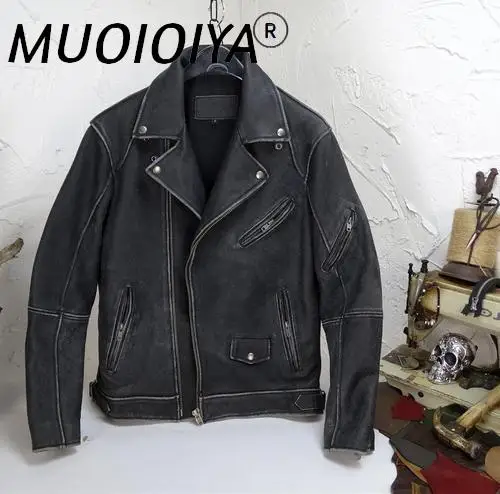 インターネットセール オートバイの革のジャケットの男性の春22新100 リアル牛革コートヴィンテージバイカーメンズレザージャケットデcueroののgenuino 公式 ホームページ Ongoing Southloopmarket Com