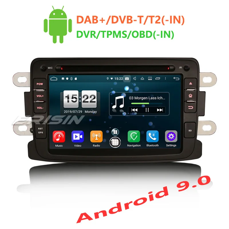 Top Erisin ES7783D  7 inch Android 9.0 Octa Core 4GB RAM Car Radio BT for Renault Dacia Duster Logan Dokker Lodgy 0