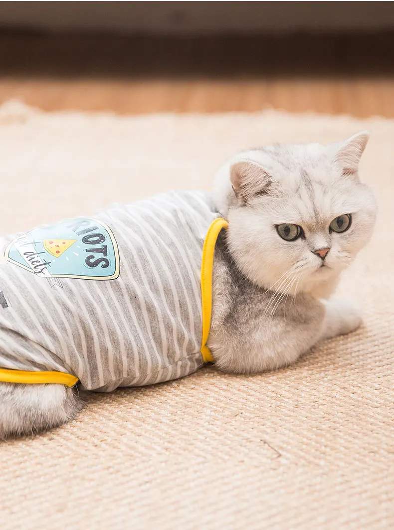 Online Celebrity Kitty Clothes Pet Cat Popular Brand Spring Summer Thin Section Cute Vest Style English Short Spring And Autumn