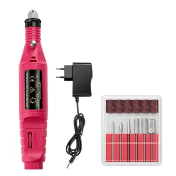

1set Nail Polishing Machine Gray Thick Nail Electric Unloading Machine Manipulator Manicure Polishing Ceramic Drill