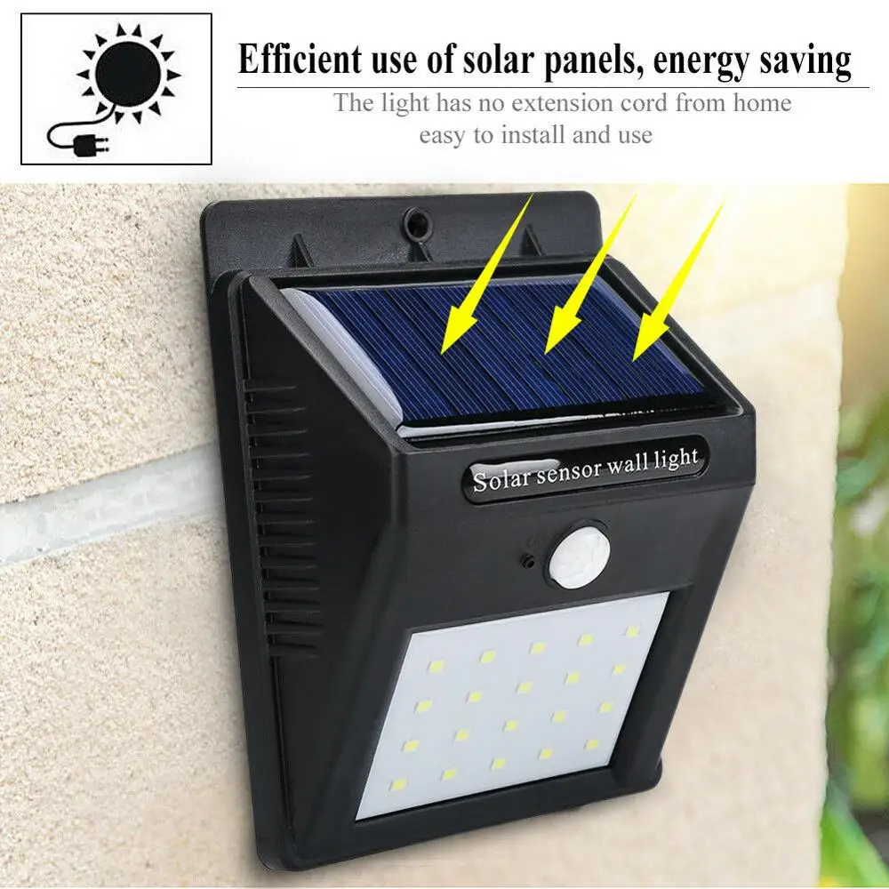 

Solar Led Light Outdoor Garden Solar Lamp 5W 20Leds High Brightness Motion Sensor Lights 2835SMD Waterproof Wall Lamp Decoration