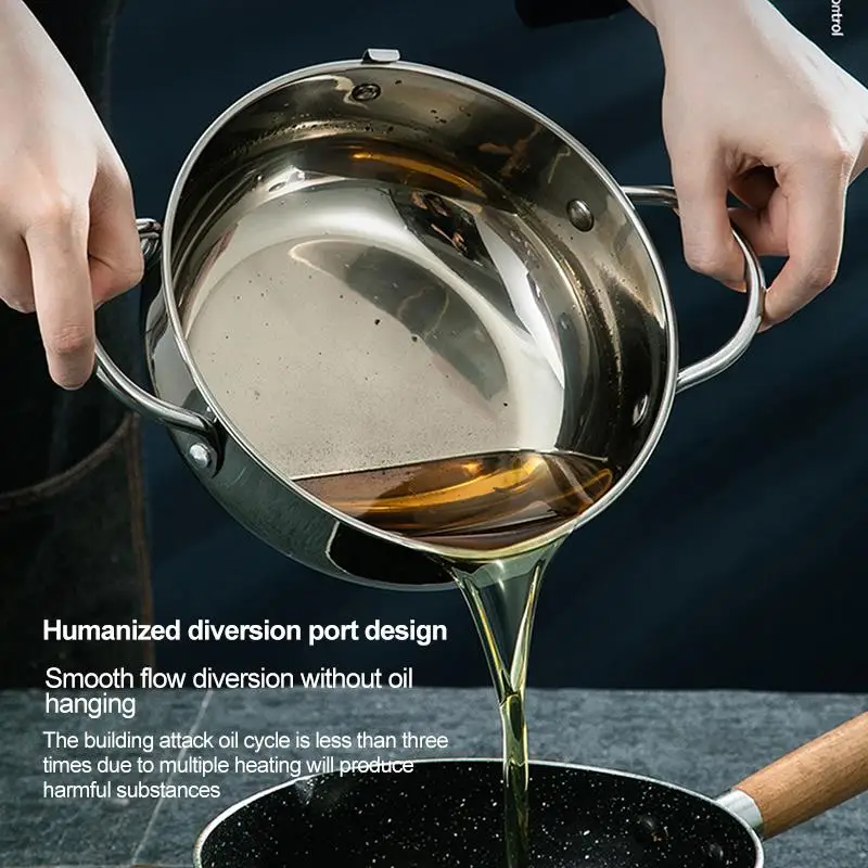 Japanese Deep Frying Pot With A Thermometer And Lid 304 Stainless Steel Kitchen Tempura Fryer Pan | Дом и сад