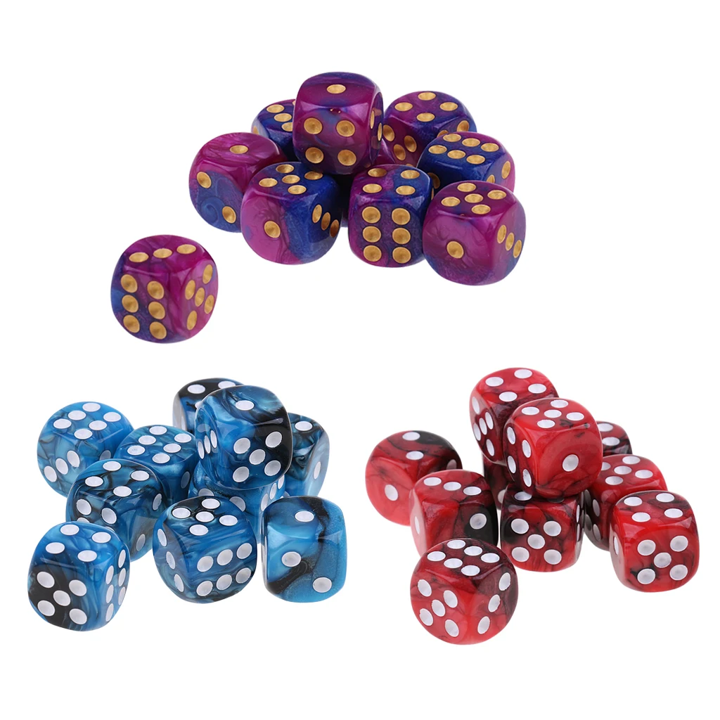 30x шестисторонняя D6 16 мм игральная кость для подземелий и драконов MTG dnd RPG игры