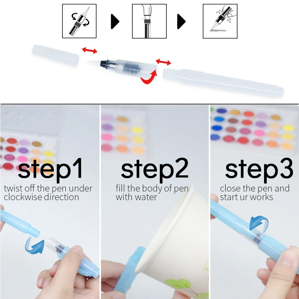 Память 6 шт. акварель Краски кисти водный маркер набор для рисования ing