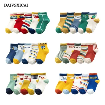 

Daivsxicai Winter Socks Baby Stripe Warm Cotton Socks For Children Comfortable Breathable Kids Tube Socks 5pairs/lot