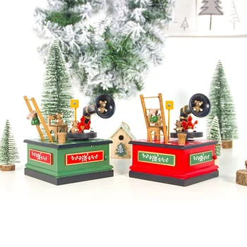 

Handmade Christmas Wood Painted Music Box Ornaments Music Boxes Bells Christmas Decorations For Home Caja Musical Pozytywka