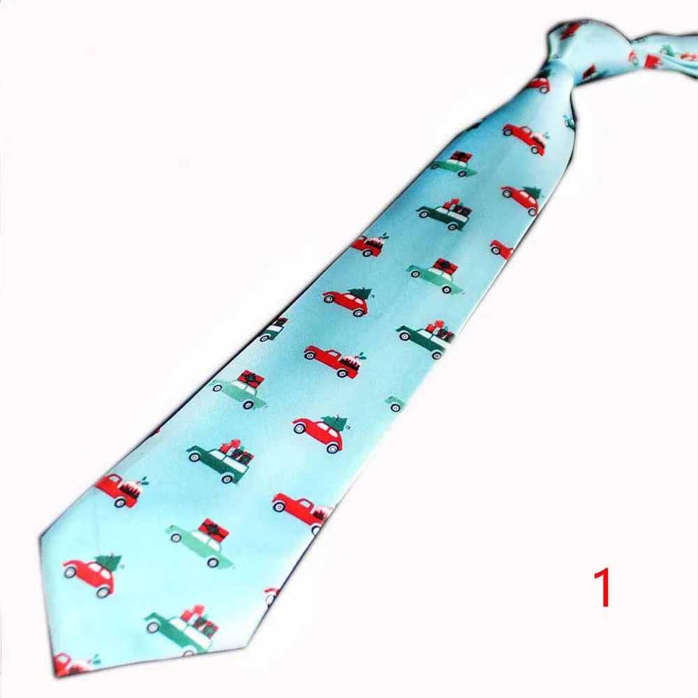 Рождественские галстуки, галстуки с принтом, рождественские галстуки, аксессуары для рождественской одежды, забавные вечерние галстуки - Цвет: 1
