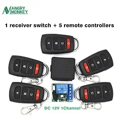 433 МГц 12VSwitch DC 12 В 10A 1CH релейный приемник и 5 шт. 3 шт. 2 шт. RF 433 МГц передатчик пульт дистанционного управления - Цвет: AM1201 and 5AM4K502L