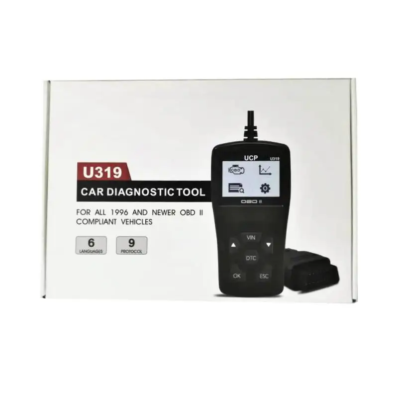Автомобильные аксессуары 6 языков код ошибки ридер OBD2 OBDII EOBD Автомобильный сканер для диагностики транспорта U319 OBD2 автомобильный диагностический инструмент