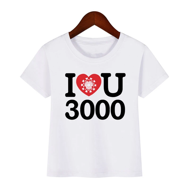 Детская футболка с надписью «MOM I Love You», 3000 раз, футболка для маленьких девочек с принтом «мстители», «Железный человек», «I Love U», «три тысячи раз», детская одежда