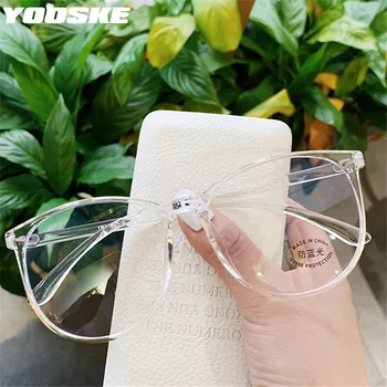 

YOOSKE Anti Blu-ray Computer Glasses Men Oversized Eyeglasses Frames for Women Big Round Optical Frame Transparent Spectacles