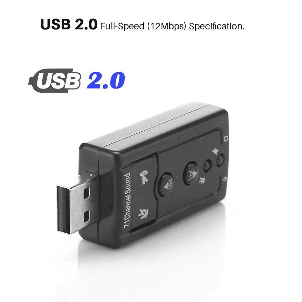 USB устройство для подключения наушников к разъему 3 5 мм внешняя звуковая карта 7 1