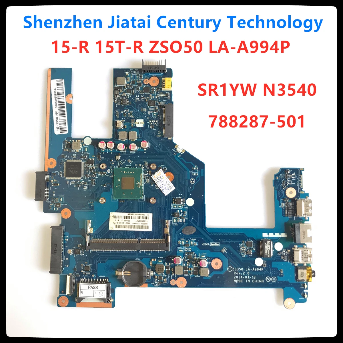 787809-001 787809-601 787809-501 Материнская плата для hp 15-R 250 G3 256 G3 15r 250-G3 Материнская плата ноутбука N3540 SR1YW ZS050 LA-A994P