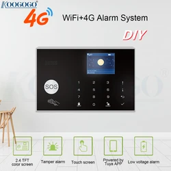 Tuya – système d'alarme de sécurité domestique sans fil, wi fi, 4G/3G, 433MHz, anti cambriolage, avec capteur de mouvement PIR, sirène et capteur de porte, compatible Android/iOS 