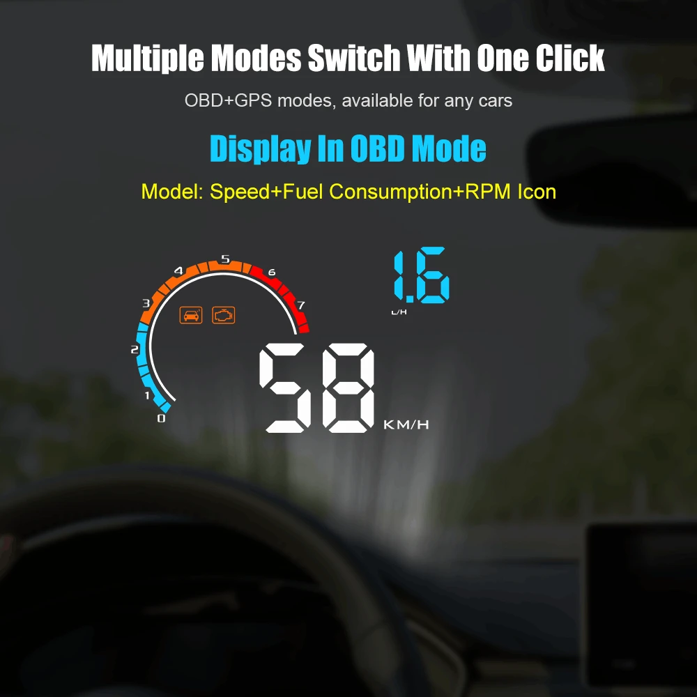 Дисплей на голову D2500 HUD Дисплей автомобиля gps D2500 OBD OBD2 диагностический инструмент проектор Цифровой измеритель скорости автомобиля скорость охранной сигнализации