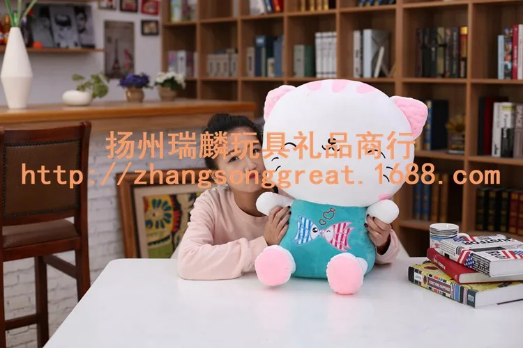 Горячая платье большая кошка лицо креативный мультфильм плюшевая игрушка кукла-обработка настраиваемый логотип рекрут агенты