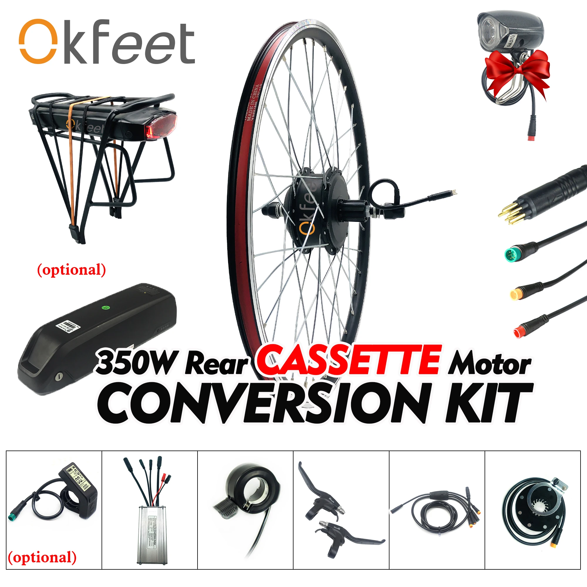 36V 350W Ebike конверсионный комплект кассета бесщеточный редукторный мотор ступицы