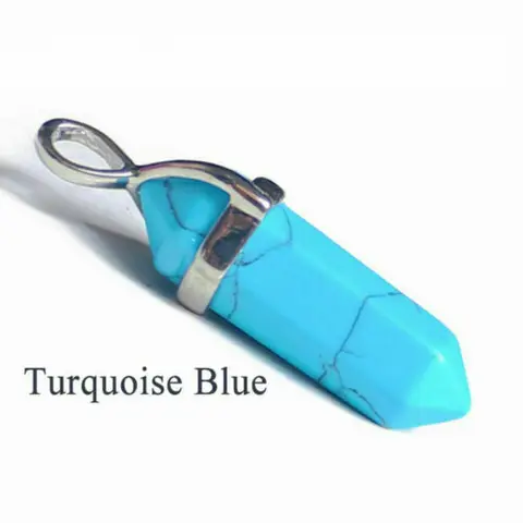 Quartz Crystal Stone Healing Energy Hexagonal Prism Geometry Gem DIY Pendant Necklace Pendant Charms for Jewelry Making