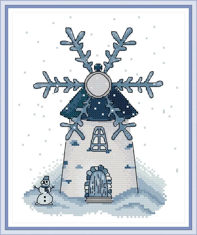 Joy Sunday Four seasons windmill FA045FA046FA047FA048 Counted and Stamped Home Decor Spring Summer Autumn Winter Cross Stitch