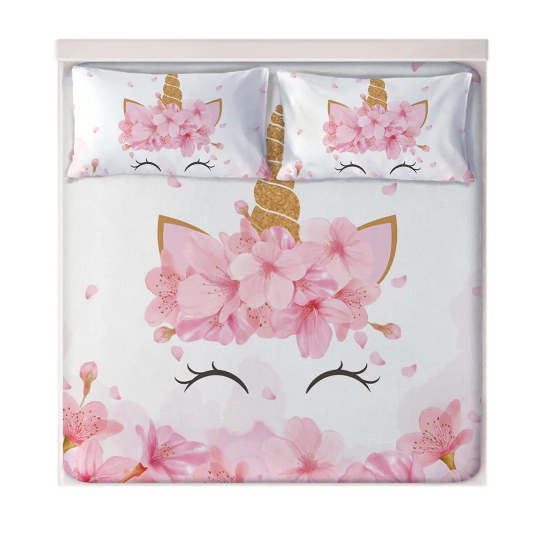 Flowers Unicorn Fitted Sheets