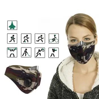 

Outdoor Mask Anti-dust Haze Air Filter Face Mouth Mask Double Air Pollution Respirator Fashion Camouflage маска TSLM1