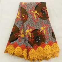 Высококачественная кружевная ткань, Анкара, восковая кружевная ткань, африканская кружевная ткань, воск, шнур кружева для женщин, свадебное платье 070510