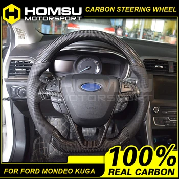 

Carbon Fiber Leather Steering Wheel for Ford Mondeo Kuga handmade steering wheel fit for ford