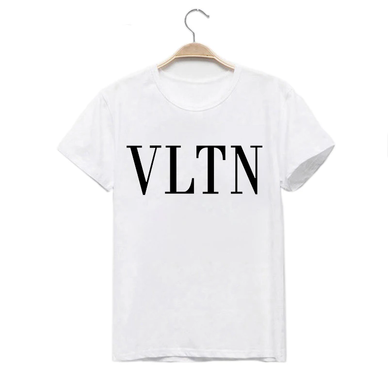 

LUS LOS VLTN letter print T Shirts short sleeve Women Summer O-Neck Tops Tee Summer Female T shirt White Tees Summer Casual T