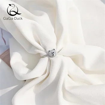 

New Fashion Jewelry Exquisite Cute Animal 925 Sterling Silver Sweet Personality Bear Women Popular Opening Rings R233