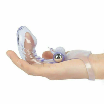 Silicone Finger Sleeve Vibrator G Spot Massage Clit Stimulate Female Masturbator Sex Toys For Women Lesbian Orgasm Adult 4